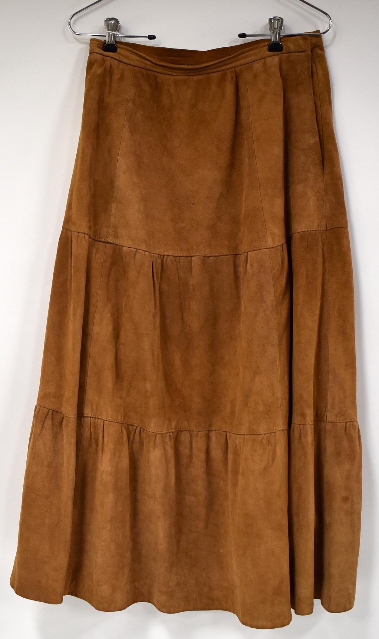 Vintage Intuitions Leather Skirt: SIze ten. Outshell 100 percent leather.
