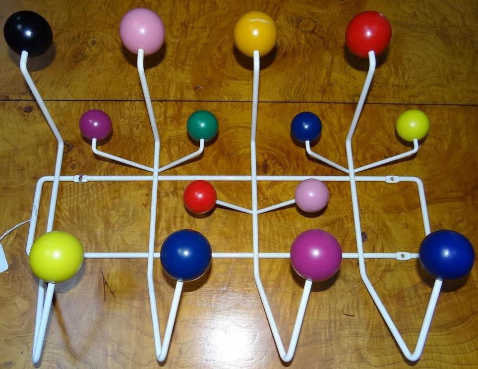 WALL MOUNTED COAT RACK BY HERMAN MILLER: Herman Miller Eames Hang-It-All Rack. Approx. 20" wide