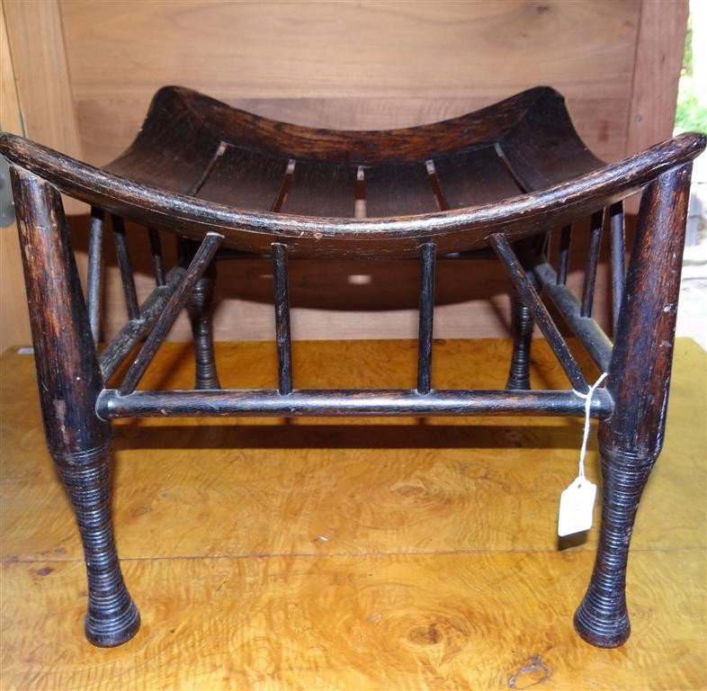 LIBERTY OF LONDON EGYPTIAN STYLE FOOTSTOOL: 15" high x 16-3/4" wide