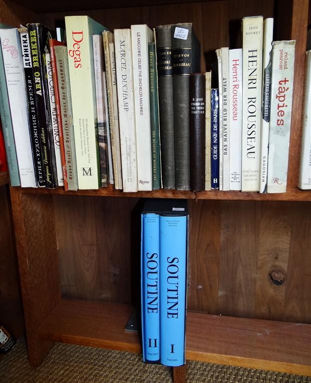LOT OF ART REFERENCE BOOKS: Approximately 20 books including: Rousseau, Duchamp, Degas, Goya and a Catalogue Raisonne Soutine I & II.
