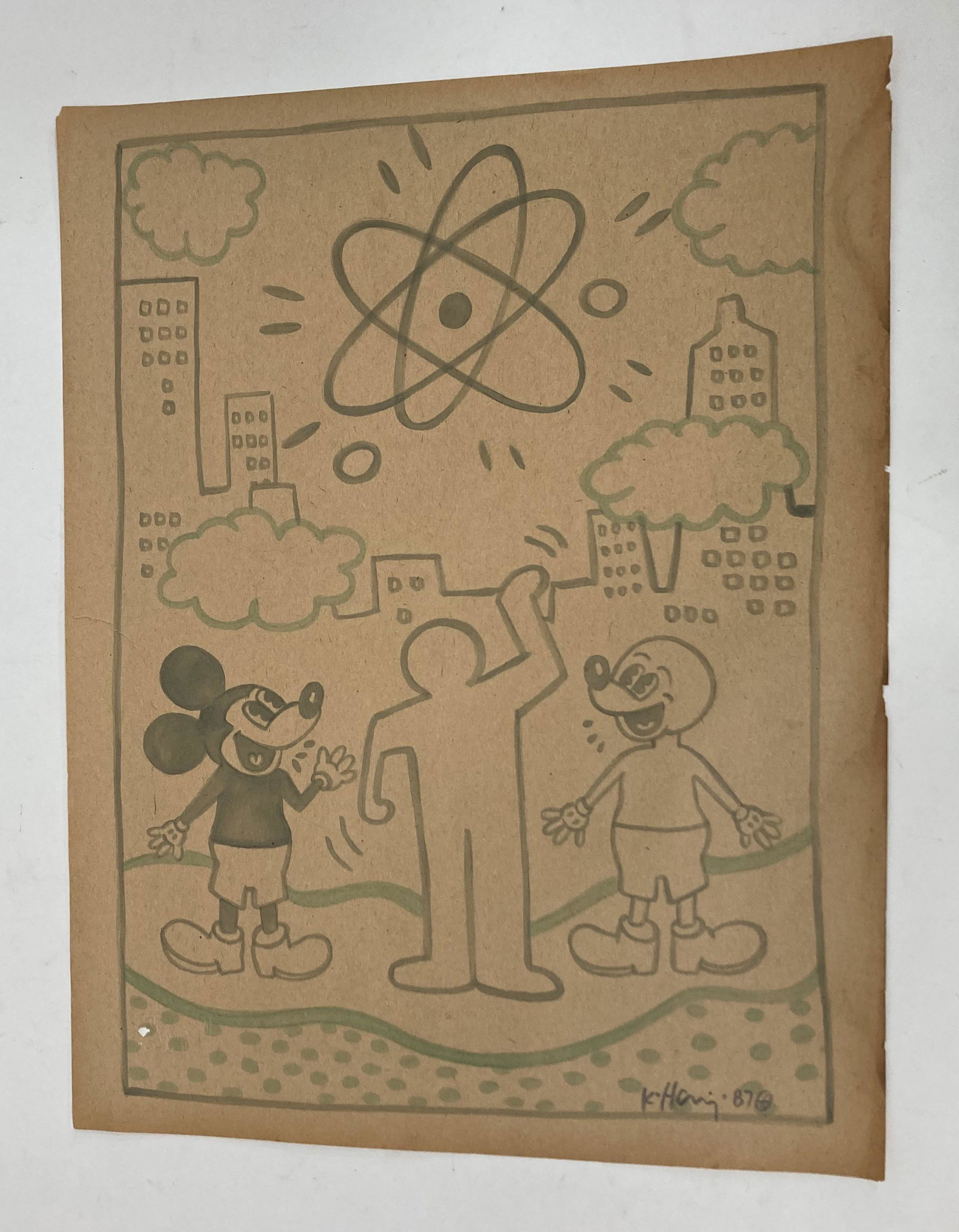 Keith Haring. Marker Drawing. Two Mickeys (1 of 3)