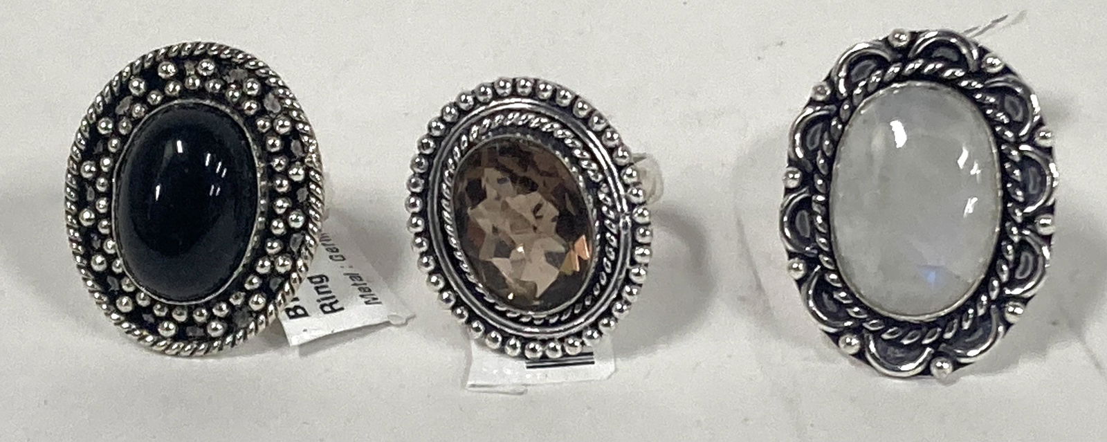 German Silver & Gemstone Cocktail Rings (3) (1 of 1)