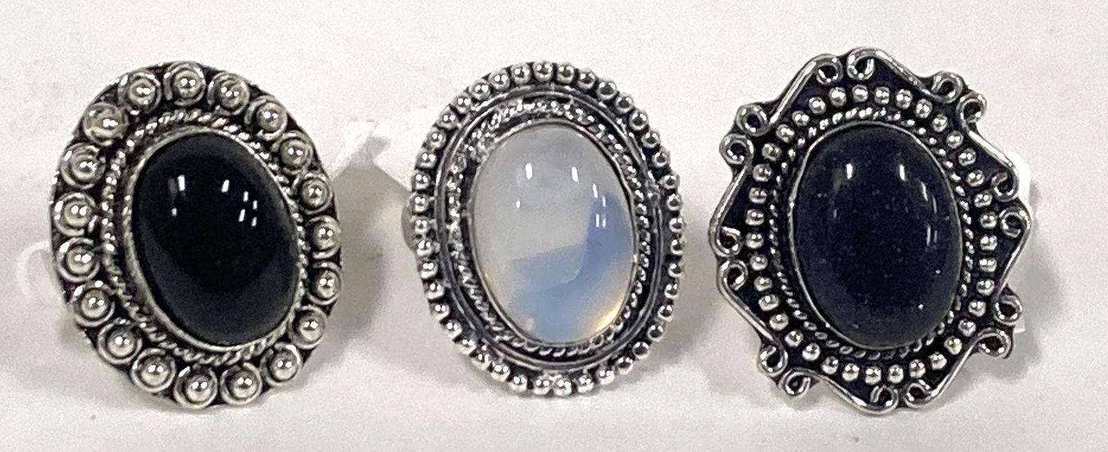 German Silver & Gemstone Cocktail Rings (3) (1 of 1)