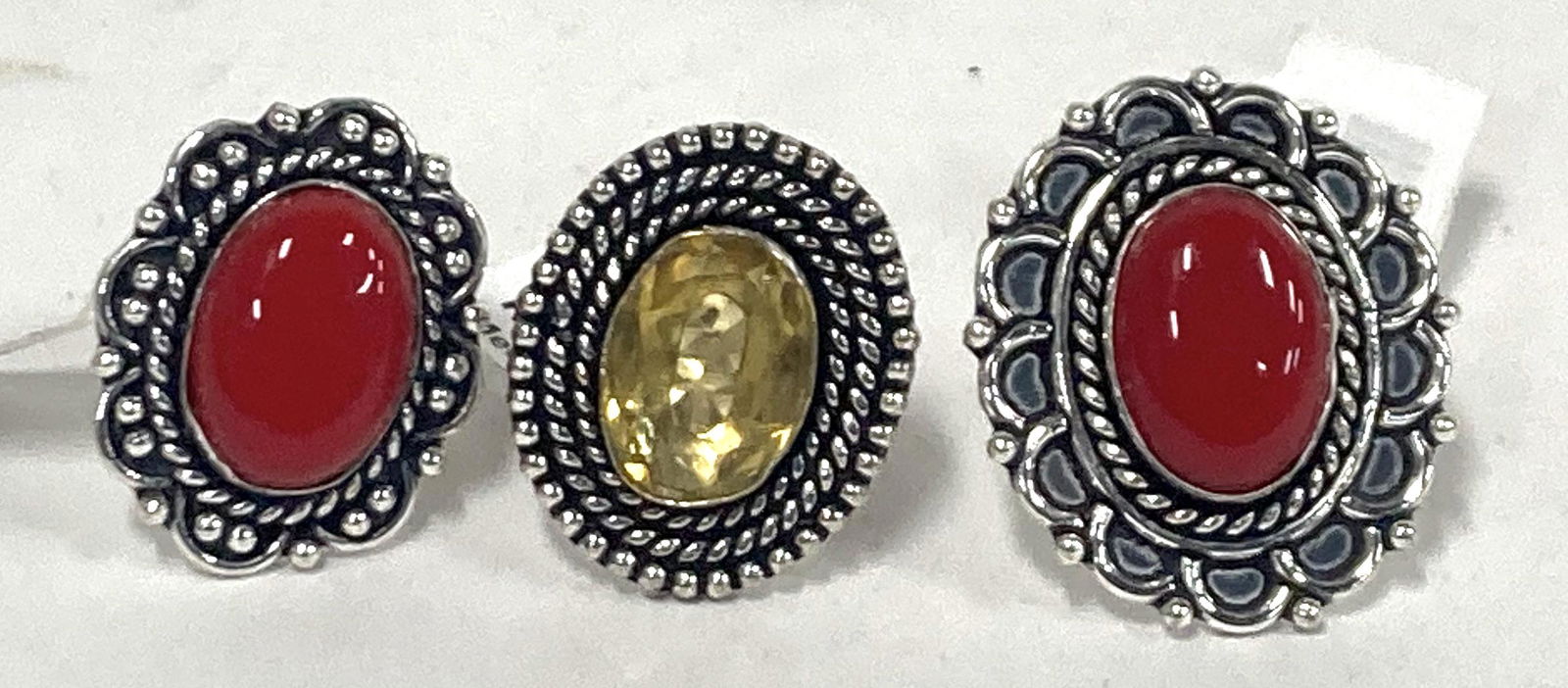 German Silver & Gemstone Cocktail Rings (3) (1 of 1)