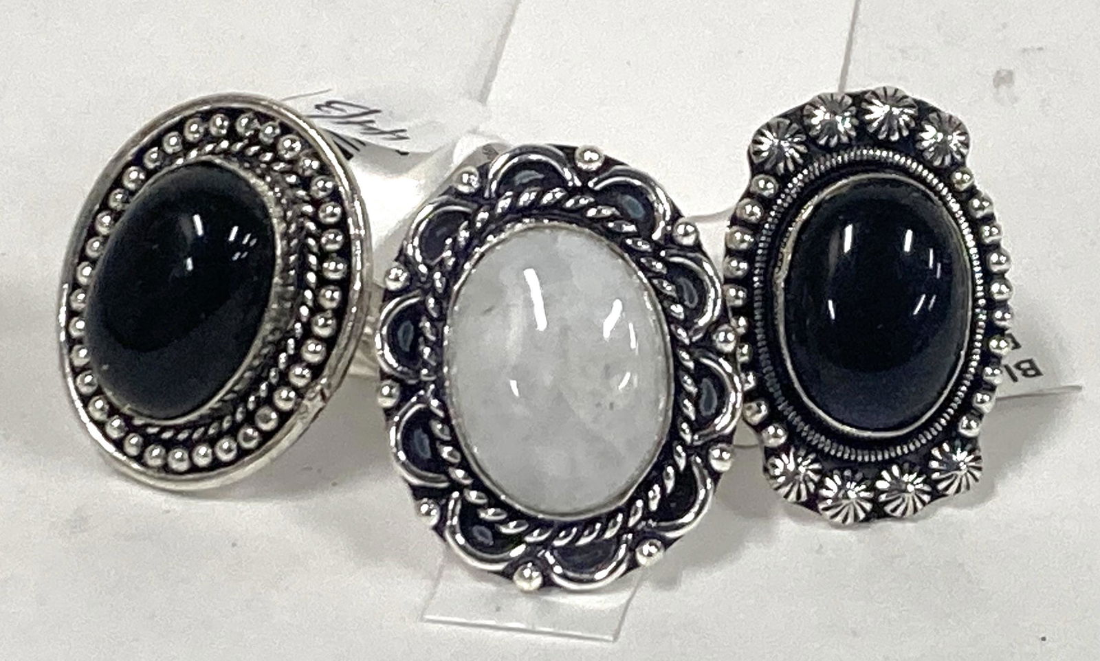 German Silver & Gemstone Cocktail Rings (3) (1 of 1)