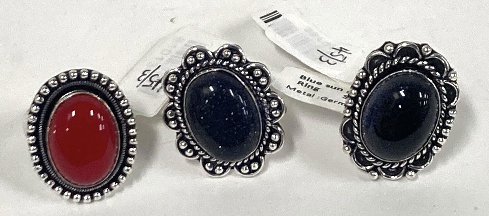 German Silver & Gemstone Cocktail Rings (3) (1 of 1)