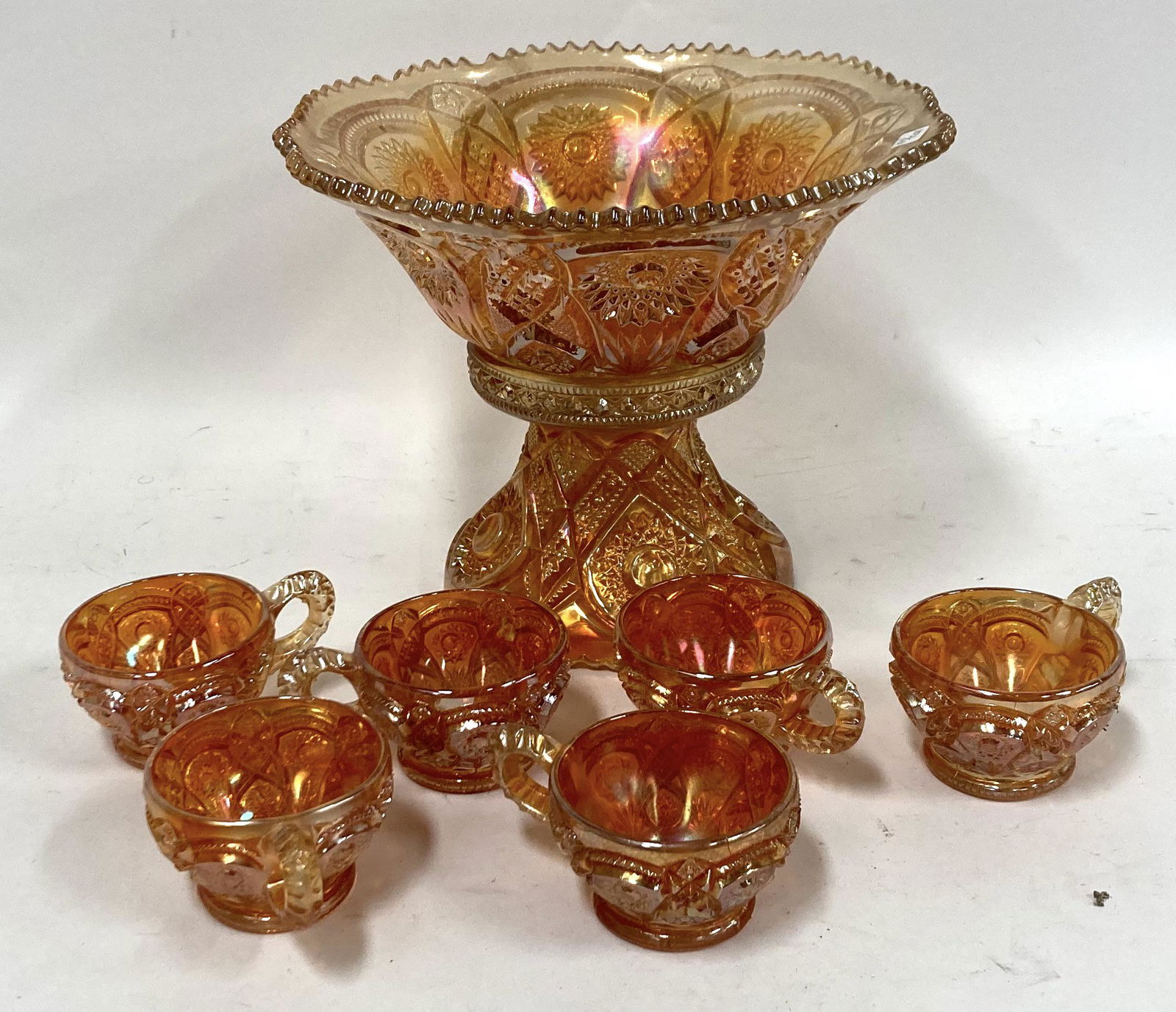 Antique Carnival Glass Punch Bowl Set Dec 17, 2022 MidHudson