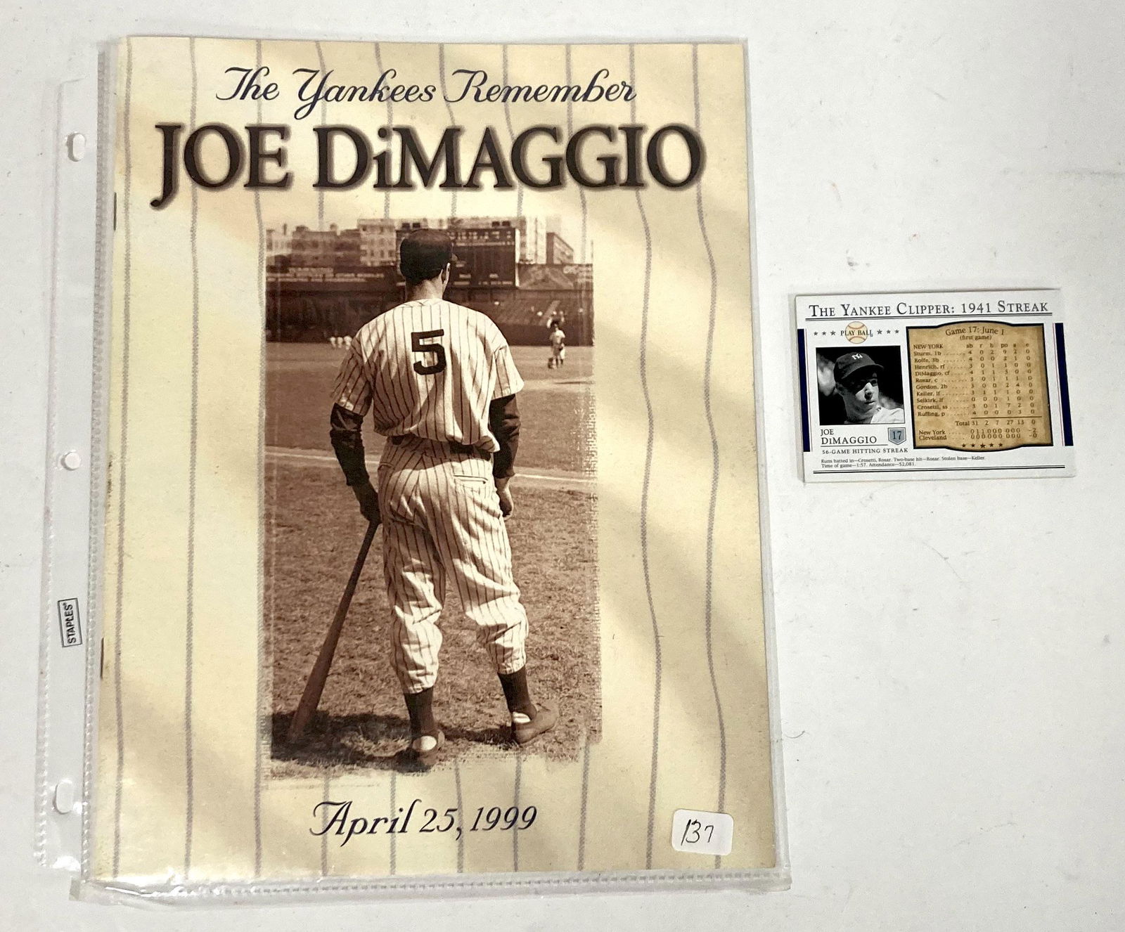 The Yankees Remember Joe DiMaggio Program (1 of 3)