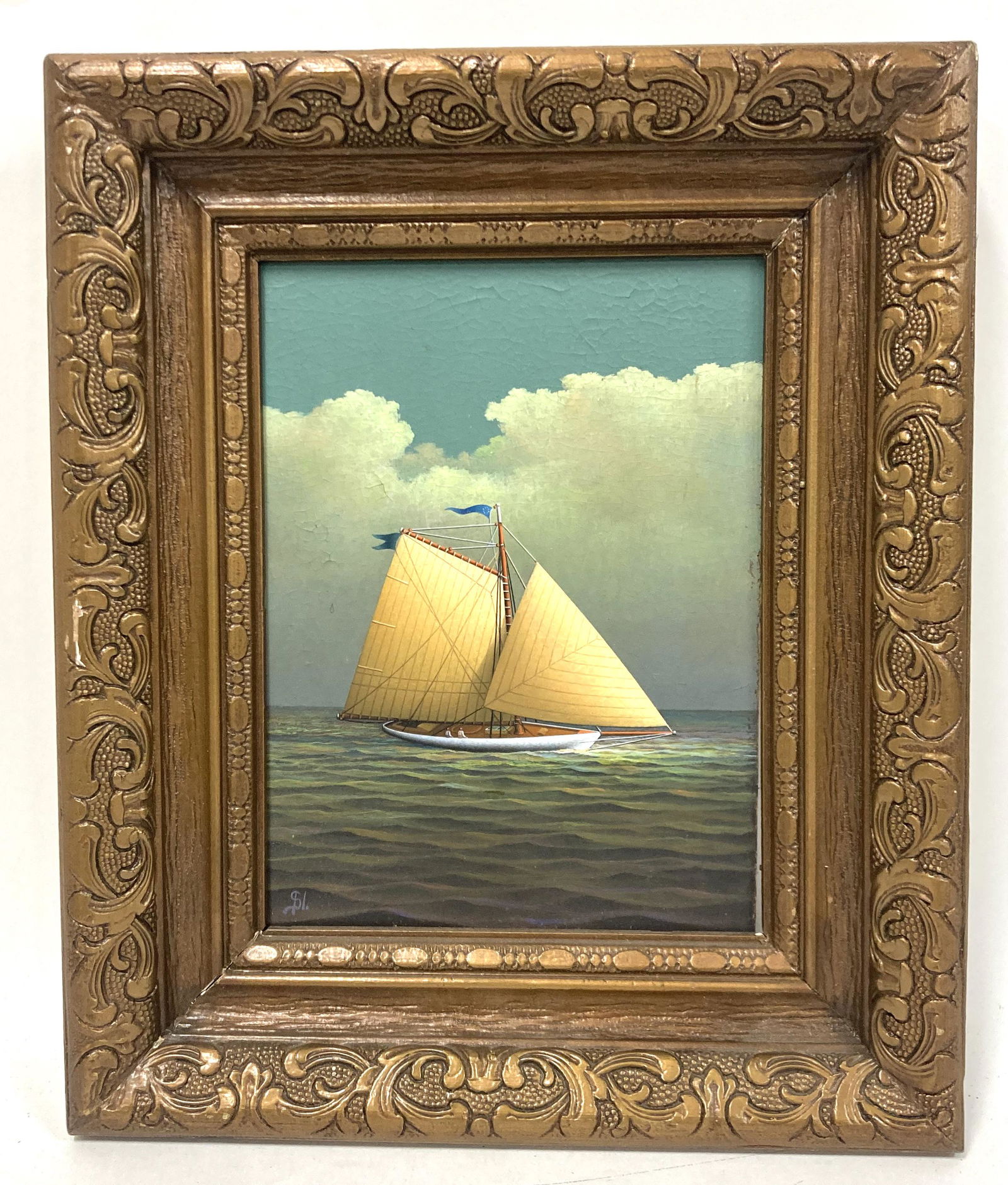 George Nemethy. Oil on Board. Sailboat Sgd. (1 of 3)