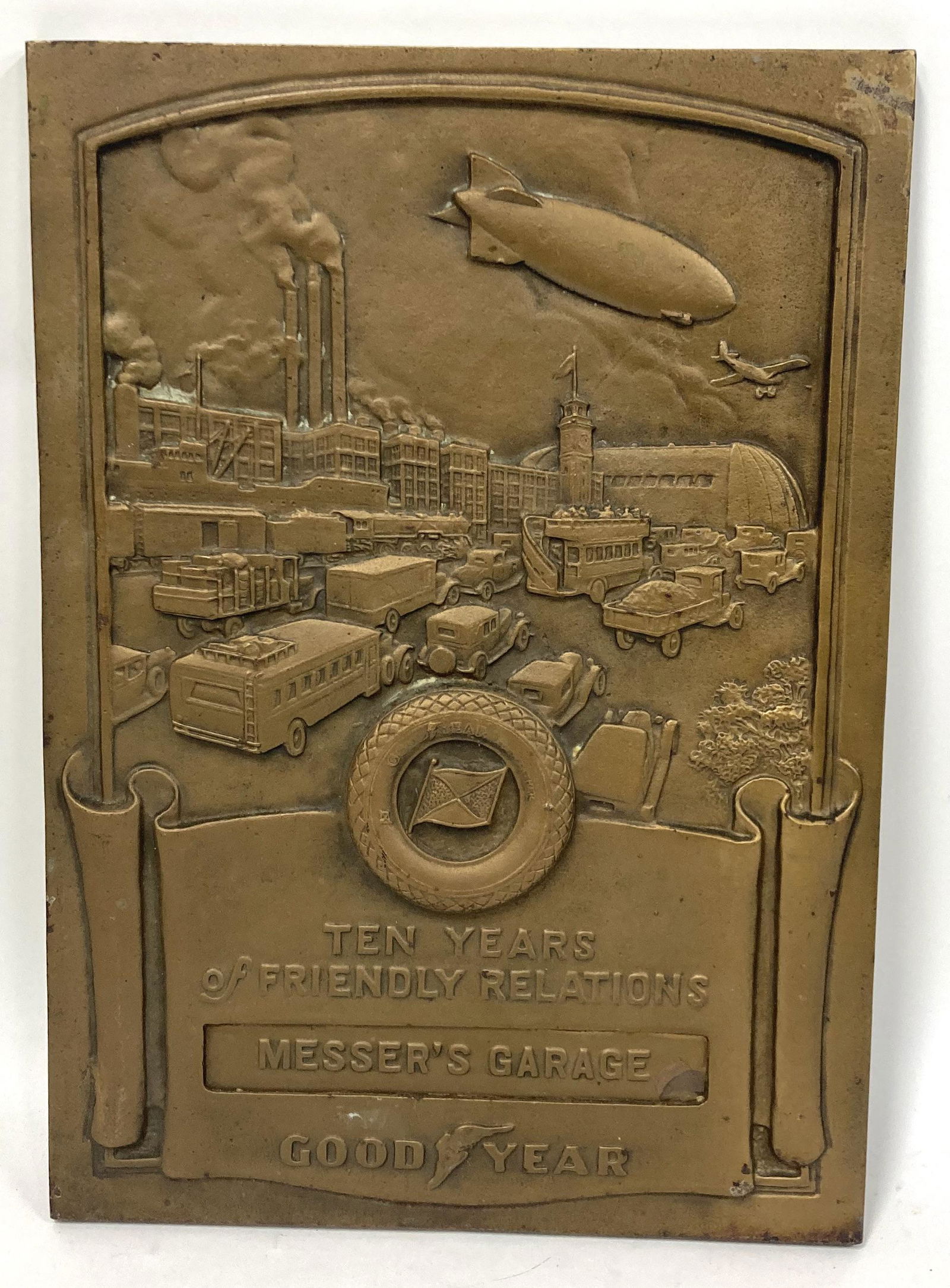 Goodyear Bronze Plaque Messer's Garage (1 of 2)