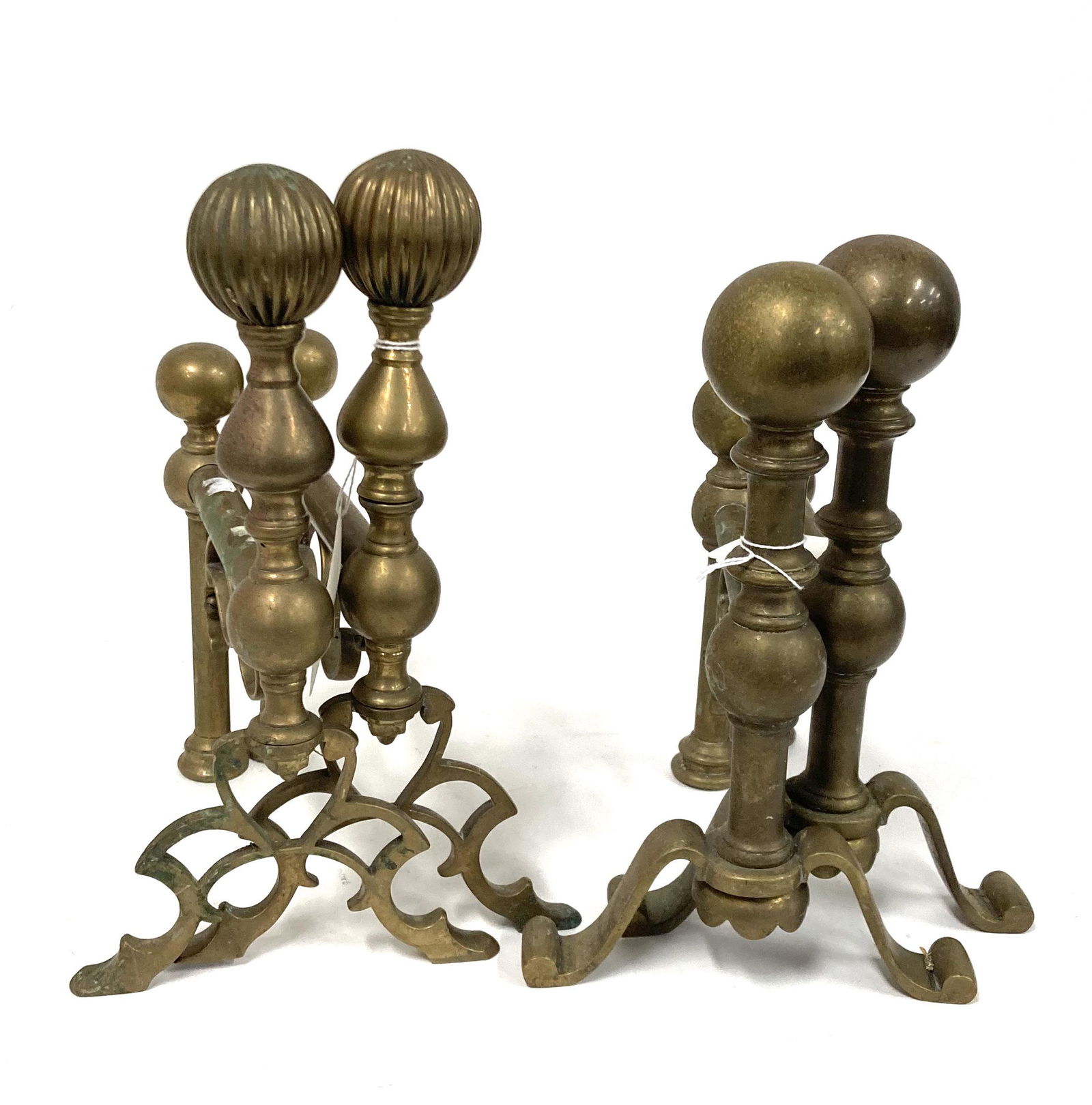 Antique Brass Chenets, 19th C. ( 2 pair) (1 of 2)