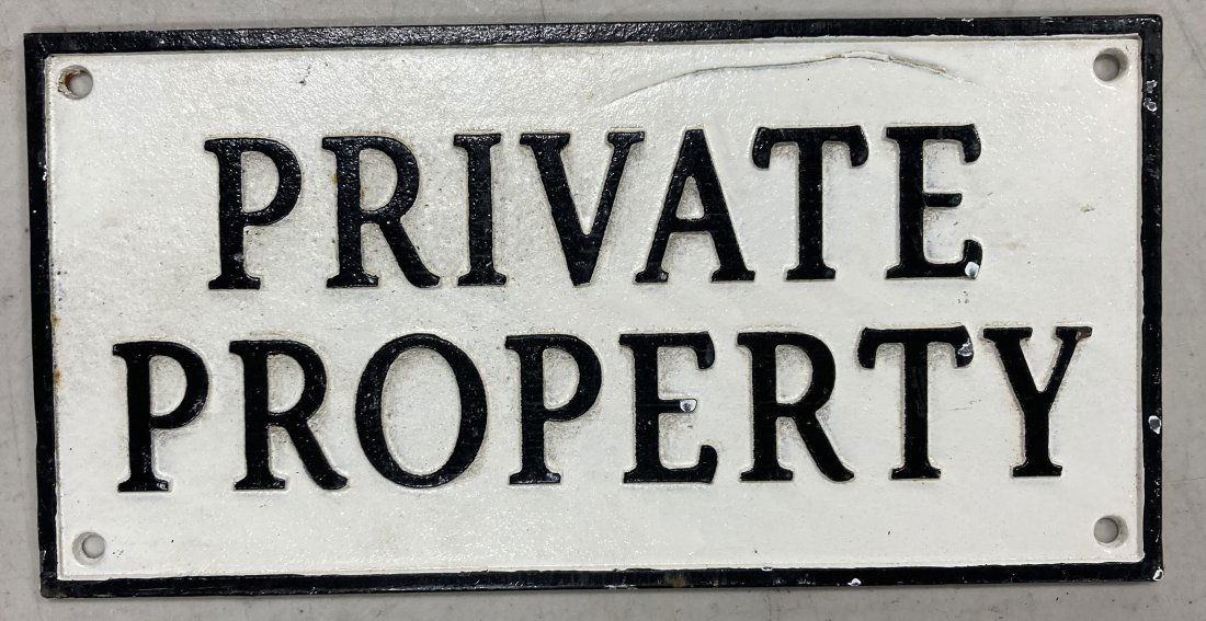 Cast Iron Sign Private Property (1 of 2)
