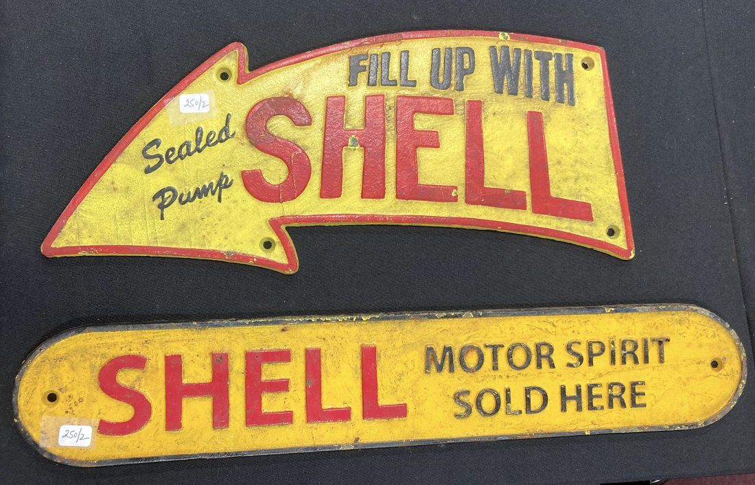 Shell Cast Iron Signs (2) (1 of 2)