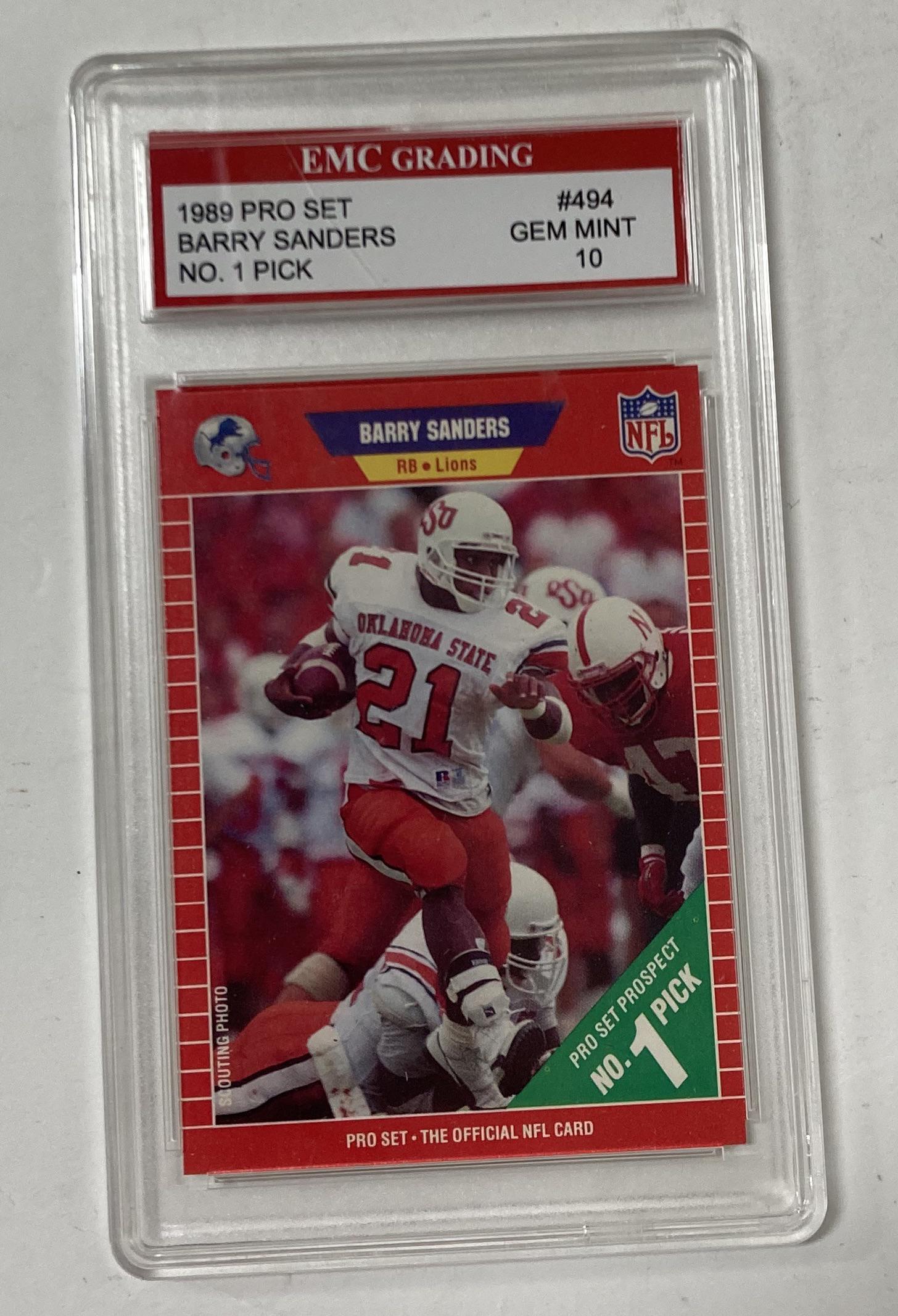 Barry  Sanders Rookie Card Graded Gem Mint 10 (1 of 2)