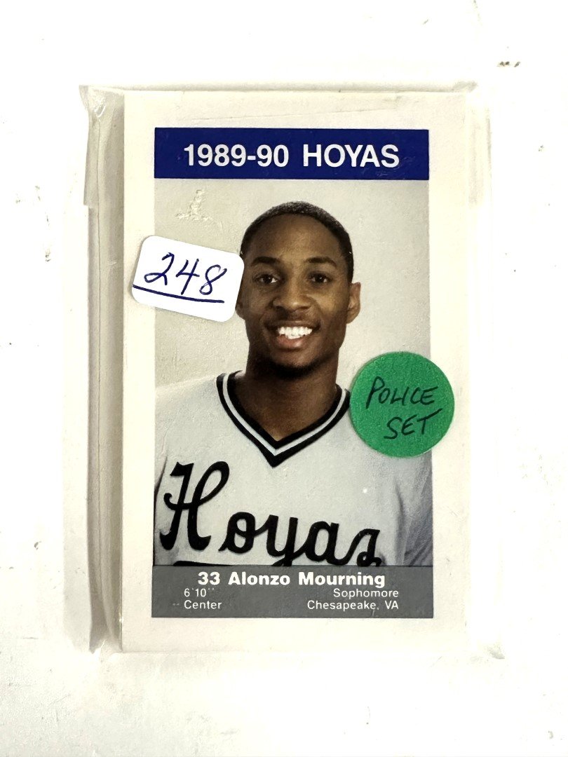 1989-1990 Georgetown Hoyas Complete Set: Complete set of 16 Police Set with Mutombo, Mourning and others.