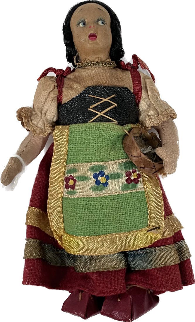 Lenci Cloth Doll: All original. Several layers of original clothing. Surprised expression. 6"H