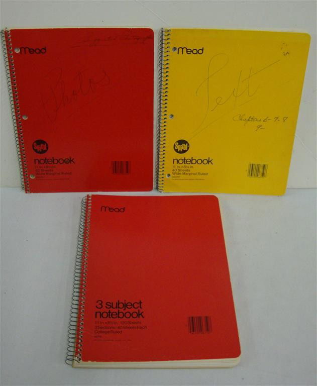LIBERACE'S HAND WRITTEN NOTEBOOKS (3): Ninety-two (92) handwritten pages in three coil notebooks. The original text for The Wonderful Private World of Liberace written in pen in Liberace's flaring penmanship. These pages are his original m