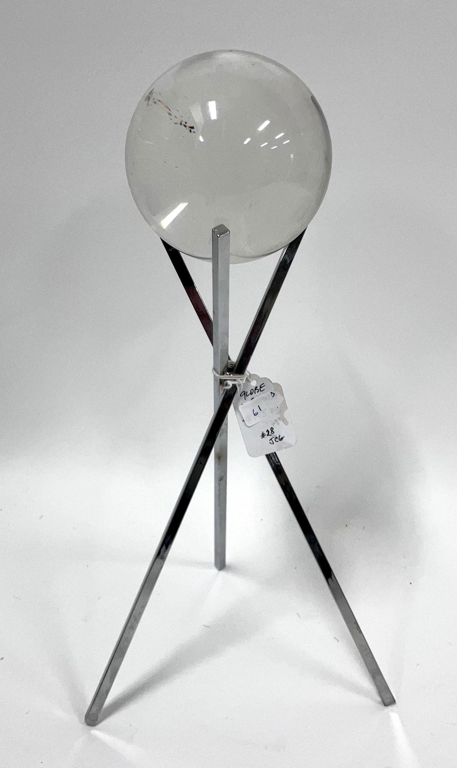 Clear Globe on Stand: 3.5" (globe), 10.75" (stand).