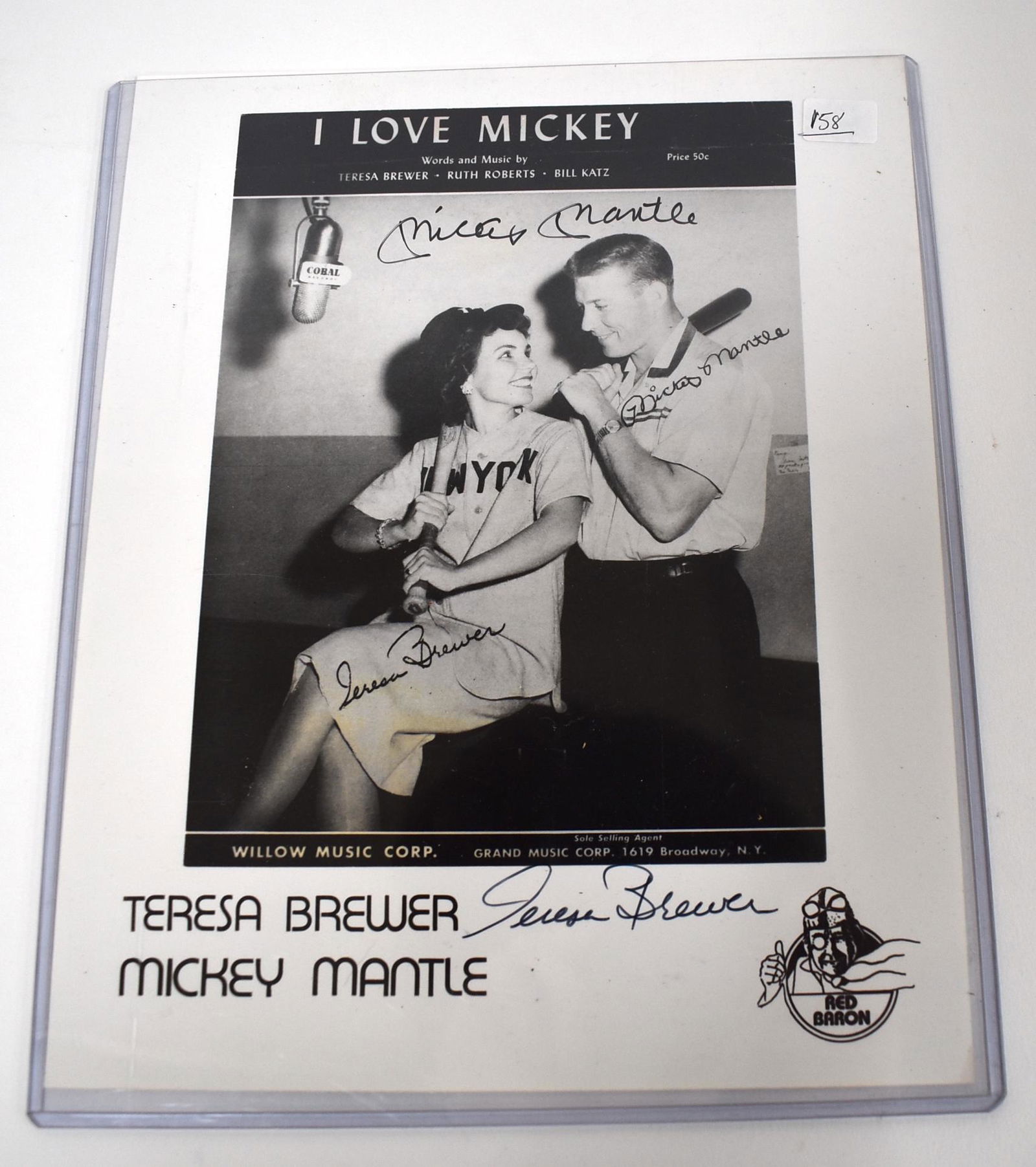 Signed Mickey Mantle Teresa Brewer Photo (1 of 1)
