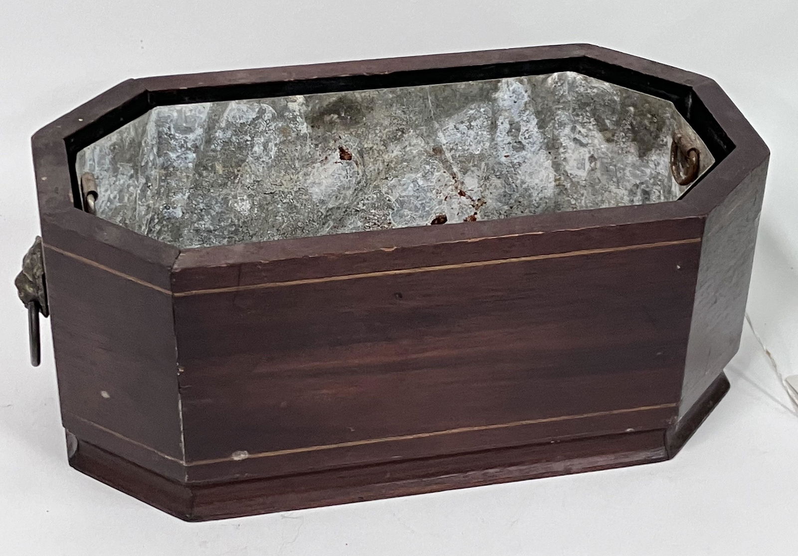 Unusual Empire Mahogany & Brass Planter (1 of 2)