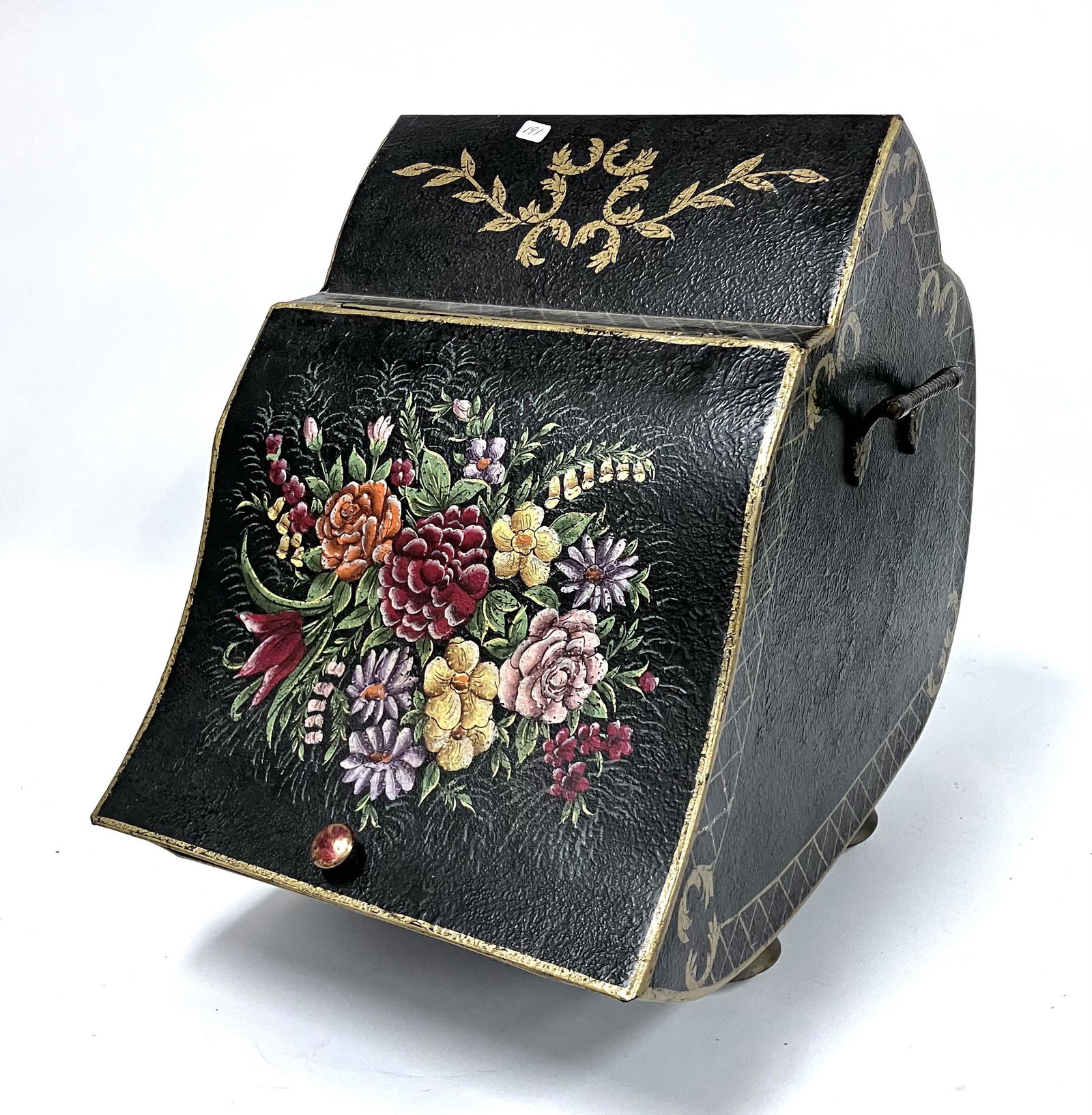 Antique Toleware Coal Scuttle (1 of 4)