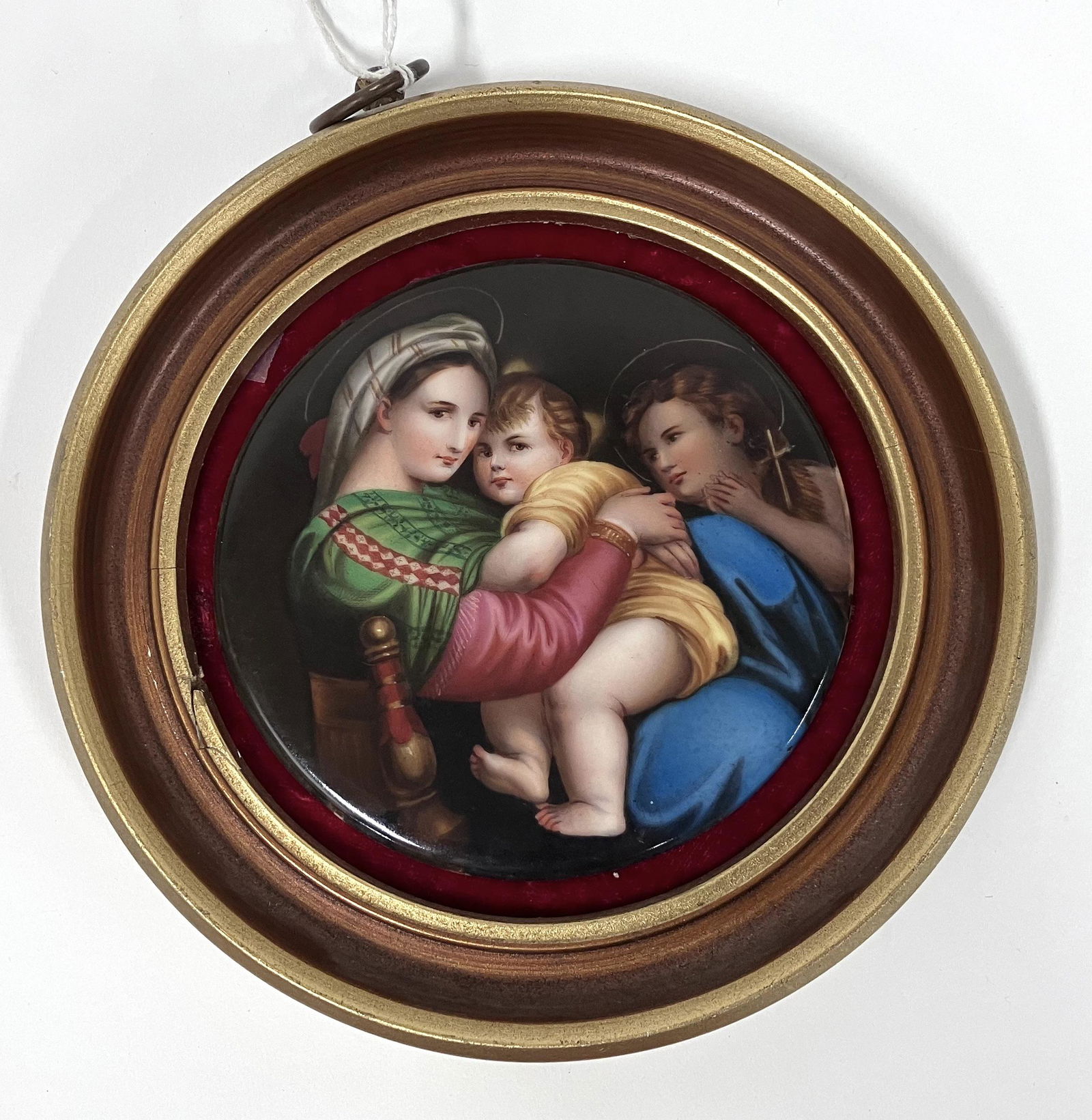 Antique Porcelain Plaque in the Manner of KPM: Framed. With loop hanging . 7" W/