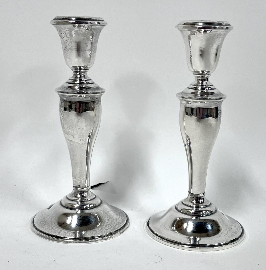 Pr. Gorham Sterling Silver Candlesticks. (1 of 2)