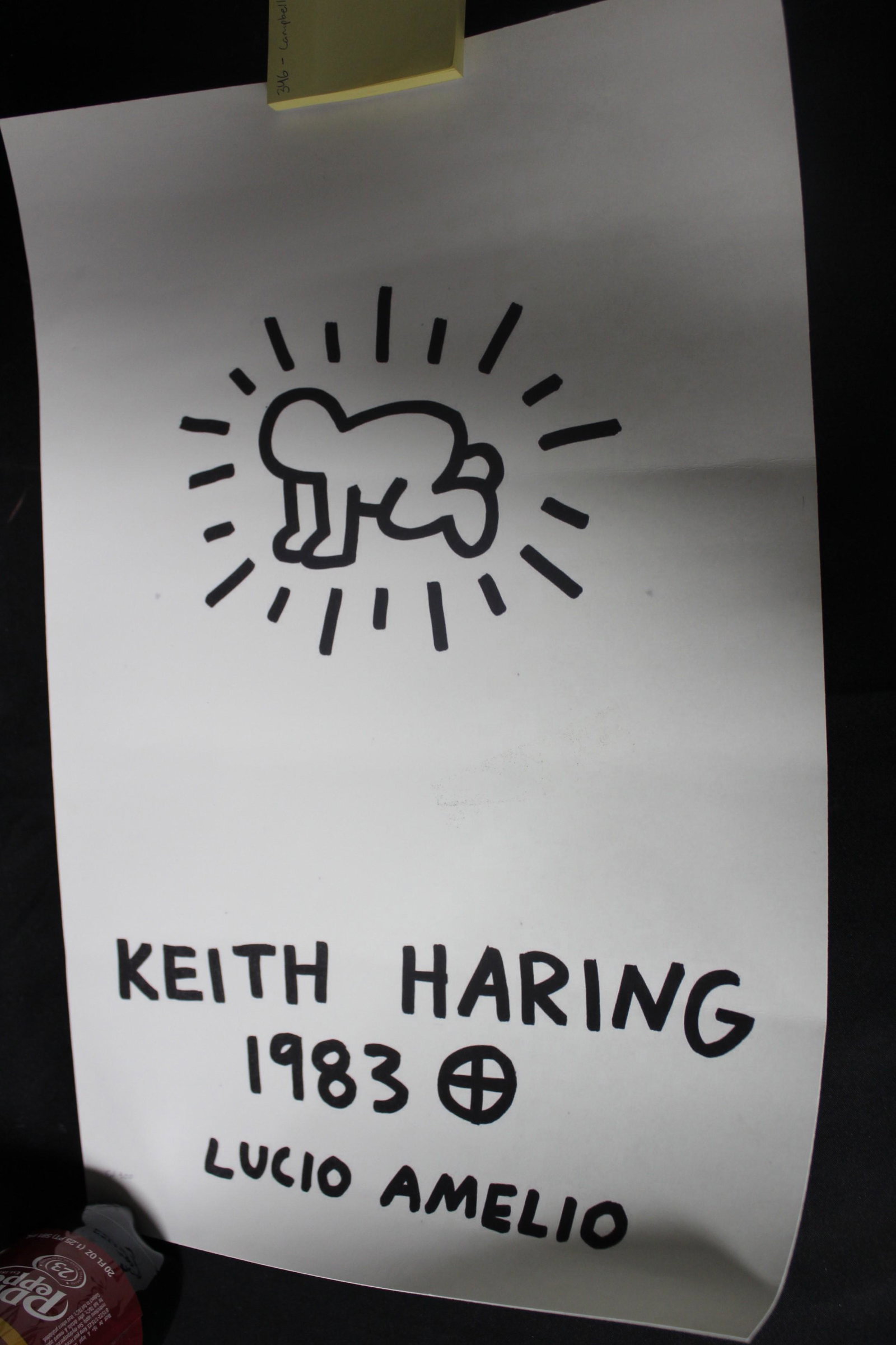 Keith Haring Poster Lucio Amelio: 17 3/4"H x 11 3/4" W
