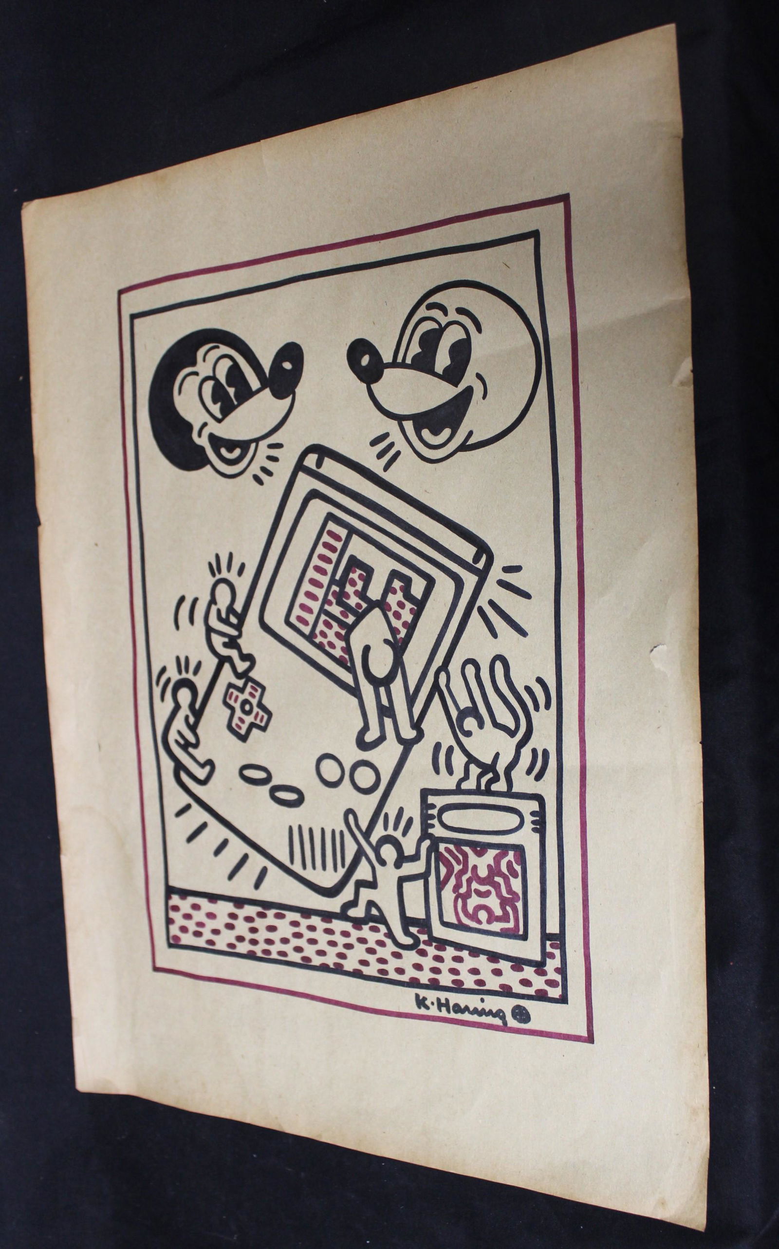 Keith Haring. Drawing. Signed (1 of 2)