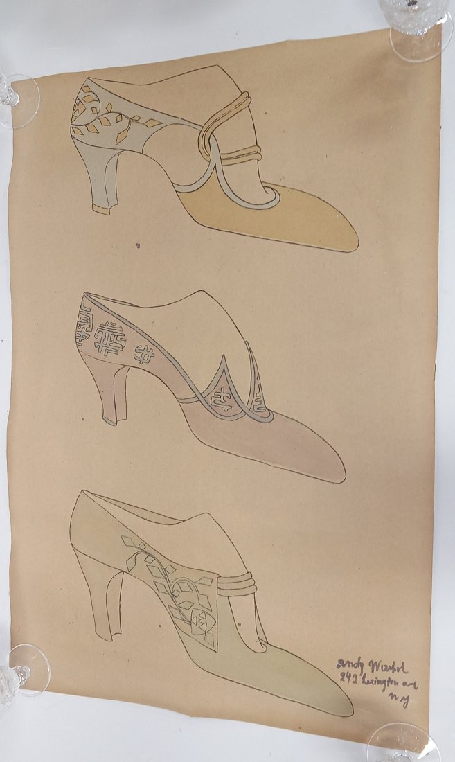 Andy Warhol Drawing. Shoes Signed (1 of 2)