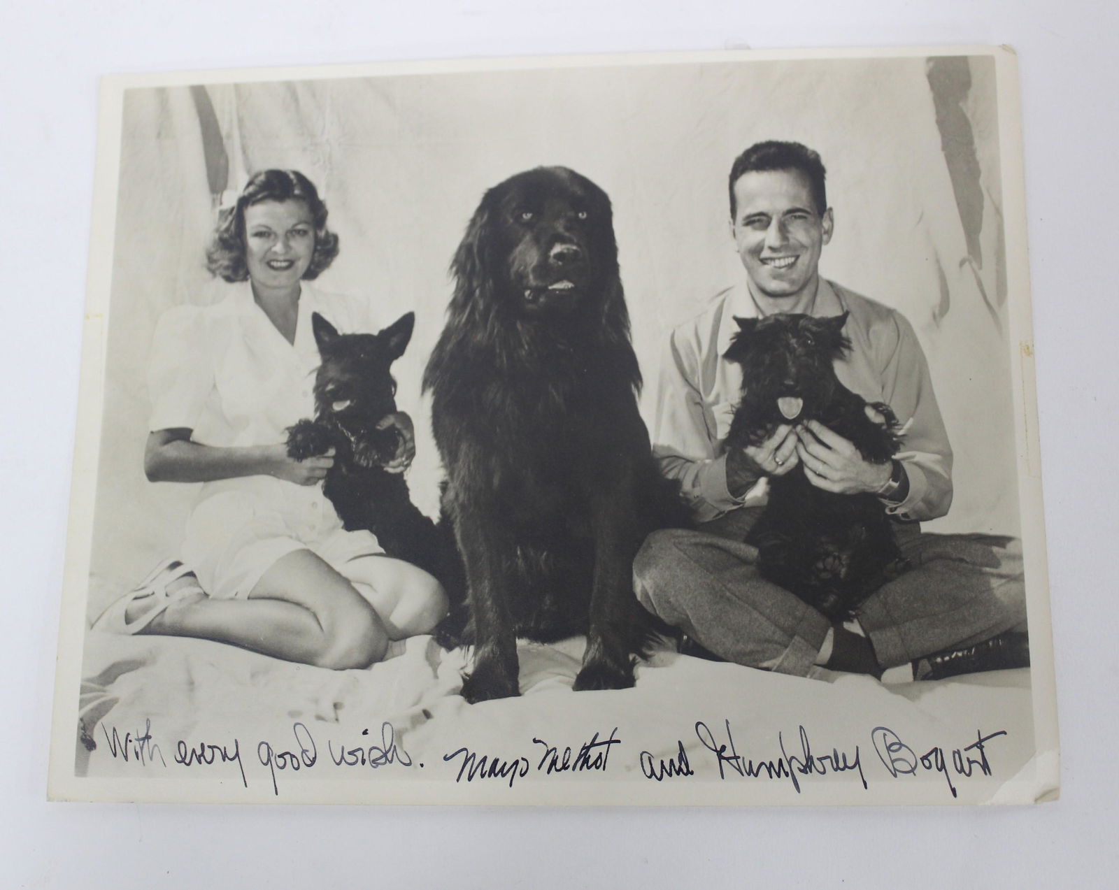Autographed Humphrey Bogart Mayo Methot  Photo (1 of 2)