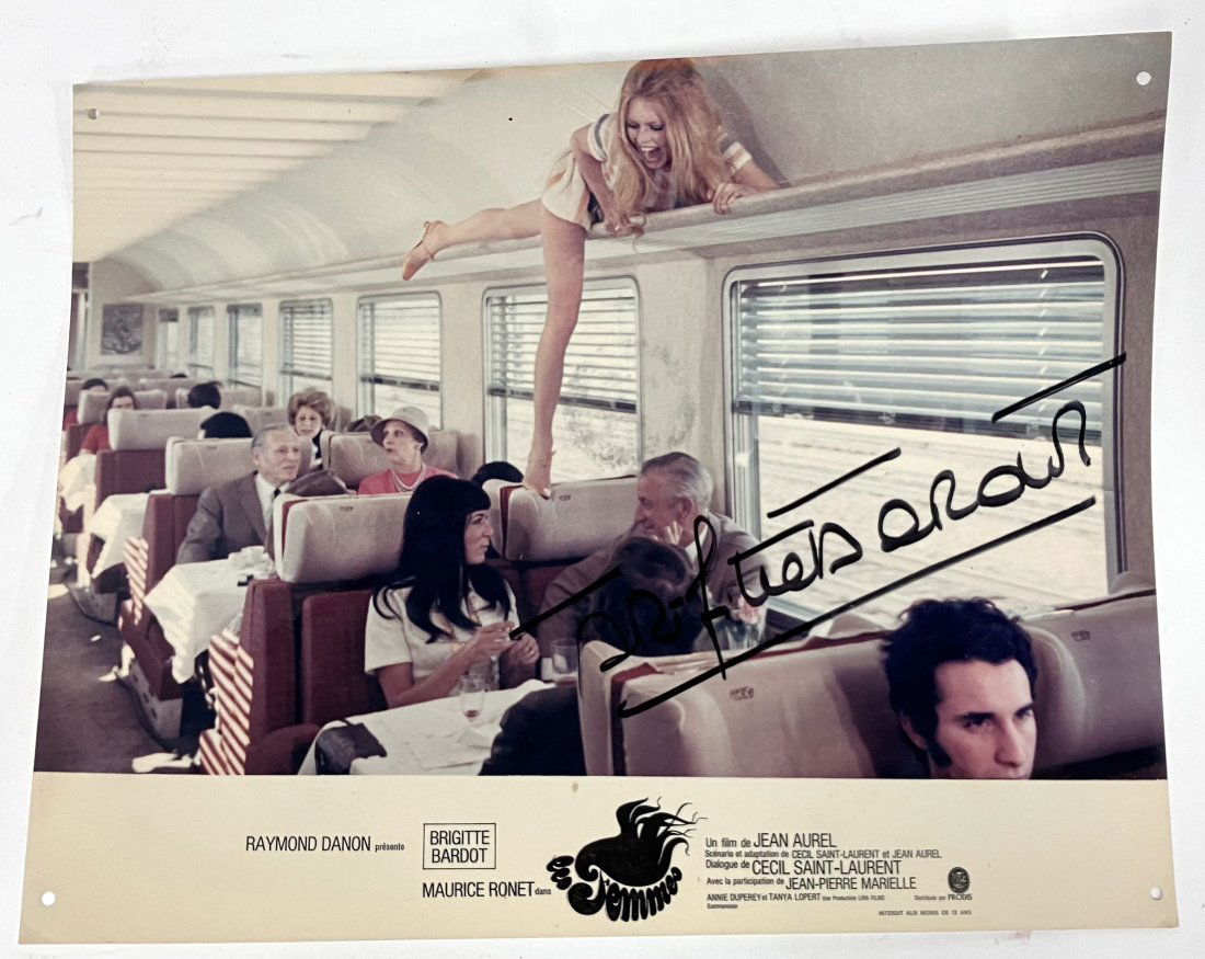 Brigitte Bardot Autographed Lobby Card. (1 of 2)