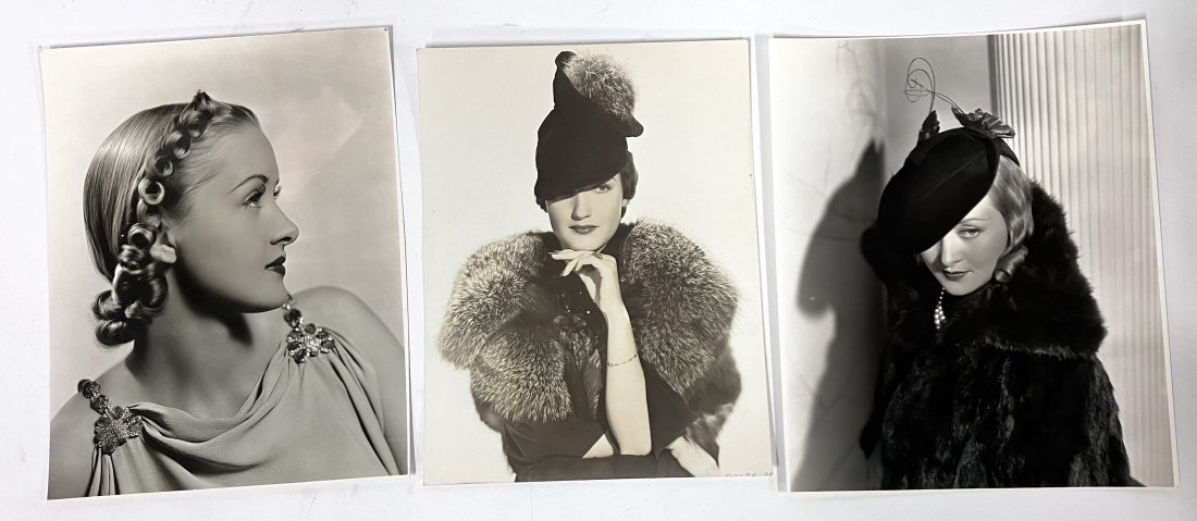 Vintage Hollywood Photos inc. Ray Jones W/ Publicity Snipes (3): Marian Marsh with publicity snipe for Columbia's The Man Who Lived Twice; Dolorthy Lamour with publicity snipe for The Big Broadcast of 1938. And, a second Marian Marsh by Ray Jones with a publicity s