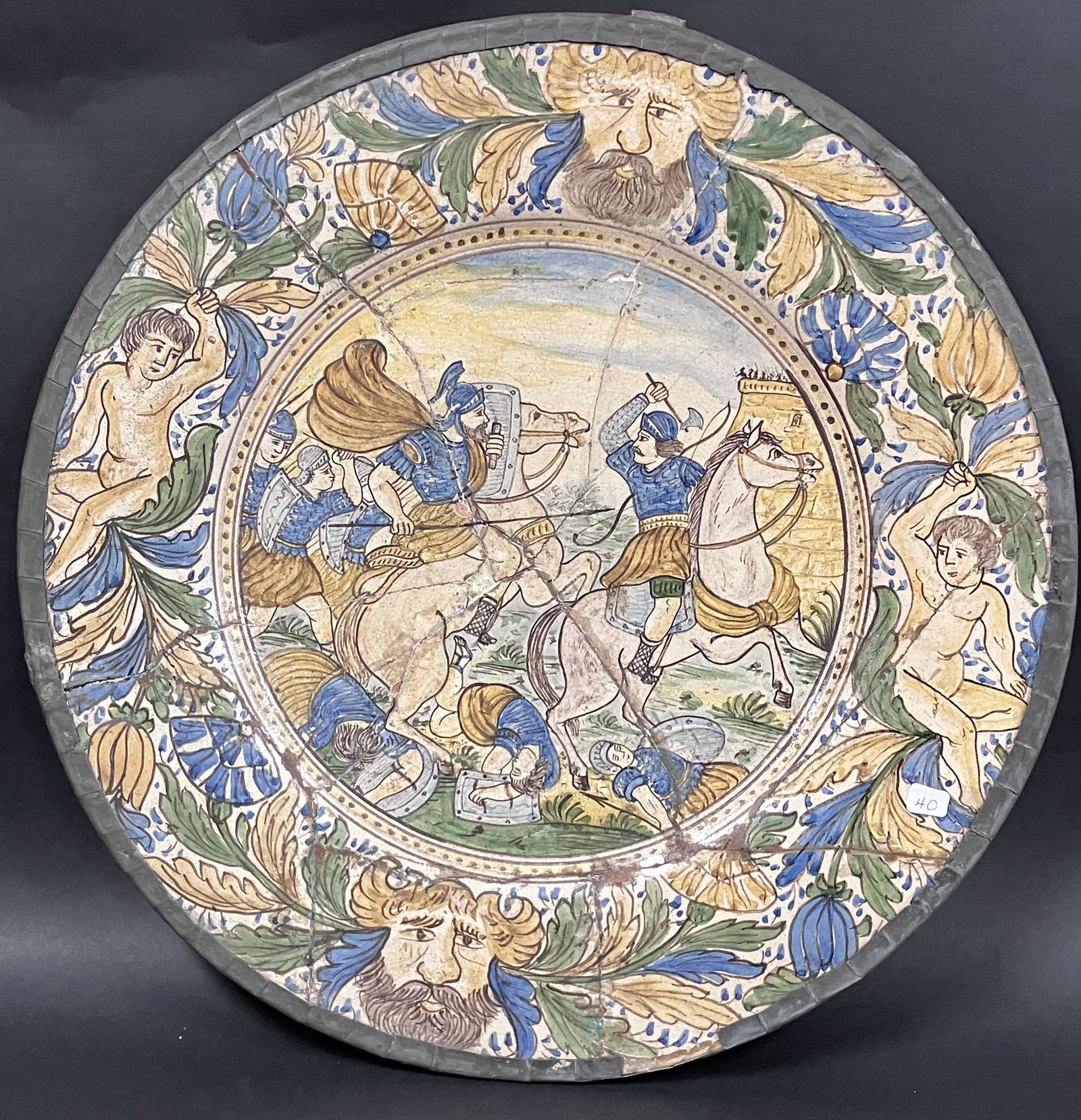 Large Antique Majolica Charger (1 of 7)