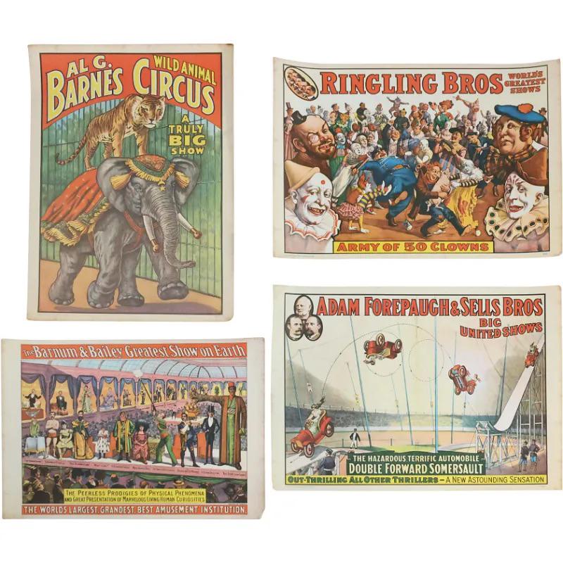 Four(4) Assorted Circus Posters Copyright 1960 (1 of 13)