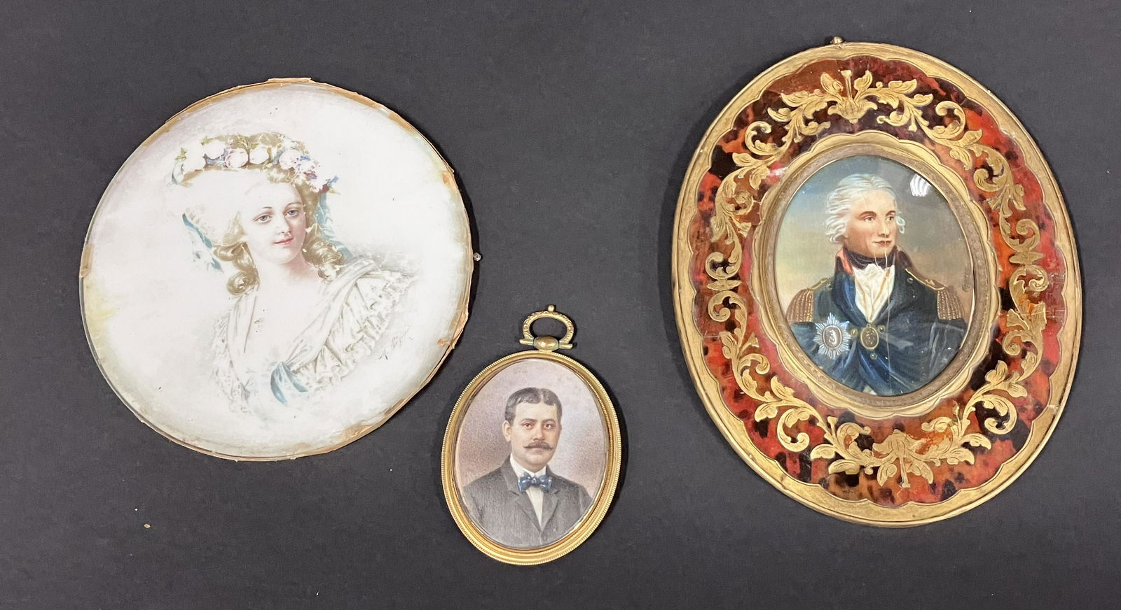 19th C. Miniature Portrait & 2 others. (1 of 2)