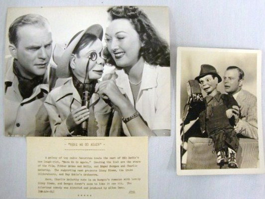 MOVIE STILLS - COMEDIANS (69): Edgar Bergen & Charlie McCarthy (2); Milton Berle (4); Jerry Colona (1); Ritz Brothers (2); The Three Stooges (10); Ray Bolger (2); Jack Haley (4) - one with date stamp for 1932; Bert Lahr (10) - two 