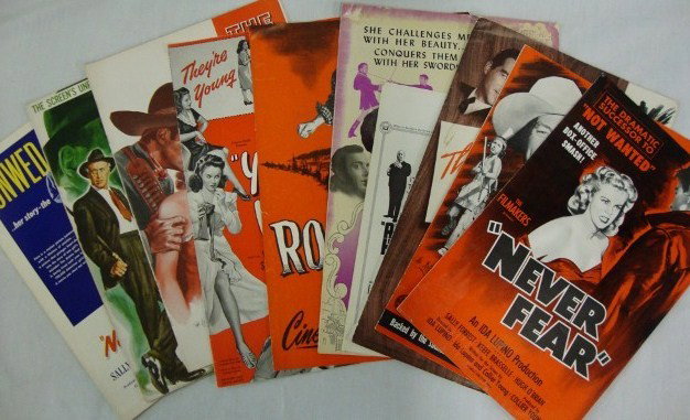 TEN PRESSBOOKS AND SHOWMAN'S MANUALS: The Fighting Red Head; Never Fear; The Lady is Willing; torn Curtain; The Wife of Monte Cristo; Rogue River; Young & Willing; The Torch; Green for Danger and Not Wanted. Varying sizes