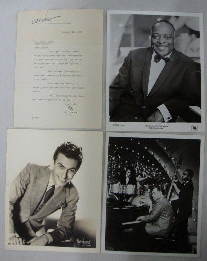 GREAT BANDS PORTRAITS & STILLS & TLS (8): Arthur Fiedler conducting The Boston Pops;Guy Lombardo advertisement for Bond Bread with photos of Lebert, Guy, Carmen and Victor (the Bros.) on the back; Duke Ellington ; Woody Herman;Bob Crosby with