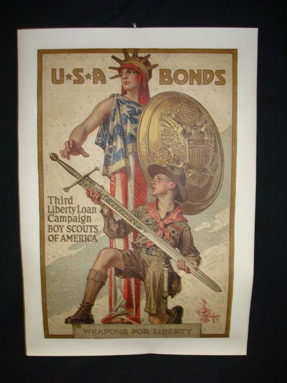 WORLD WAR I POSTER: Weapons For Liberty by J.C. Leyendecker. 29 x 19