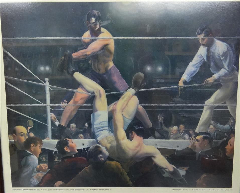 GEORGE BELLOWS MUSEUM PRINT: Print. Dempsey and Firpo; 22in. X 25.5in. Whitney Museum Print