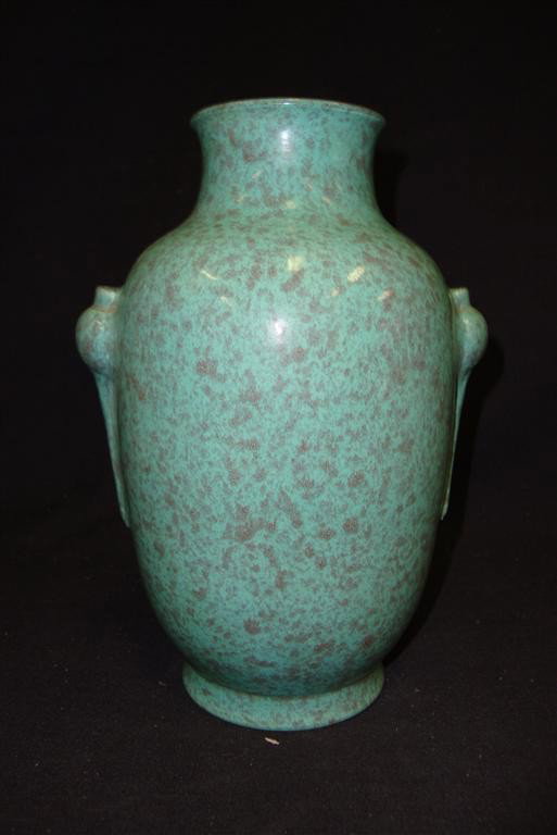 ROBINS EGG GLAZE VASE: Qing Long mark. 9-3/4” high