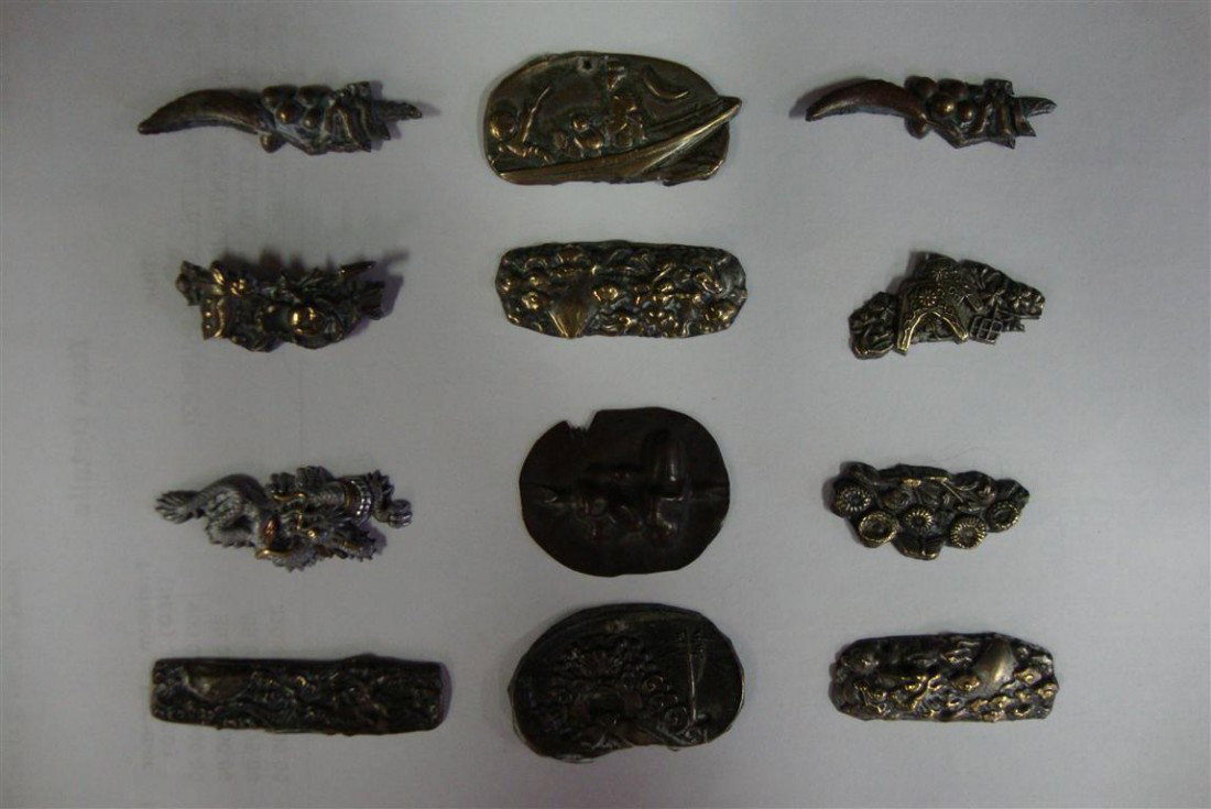 TWELVE(12) MIXED METAL & COPPER JAPANESE FITTINGS: 1-1/4” to 1-3/4” long