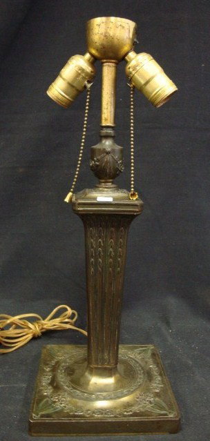 PAIRPOINT TABLE LAMP BASE: Signed Pairpoint Mfg. Co. Urn and floral engraved decorations. ( No finial) 17 1/2"H