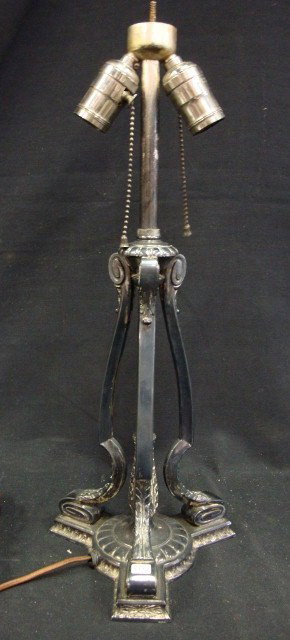 PAIRPOINT TABLE LAMP BASE: Signed Pairpoint Mfg. Co. on the base. Silverplate. ( No finial) 19 1/2"H.