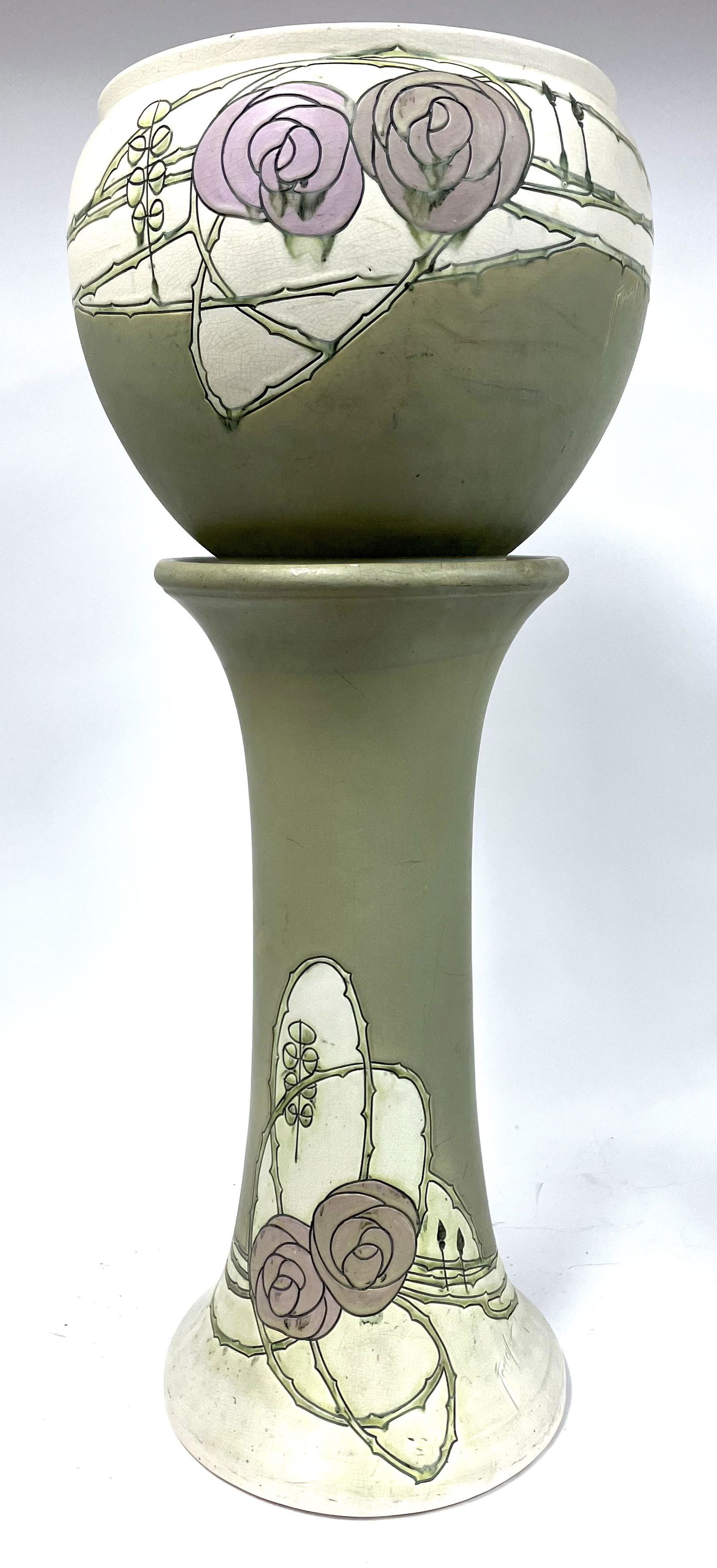 Weller Jardiniere  on Pedestal Sgd. Frank Farrell (1 of 20)