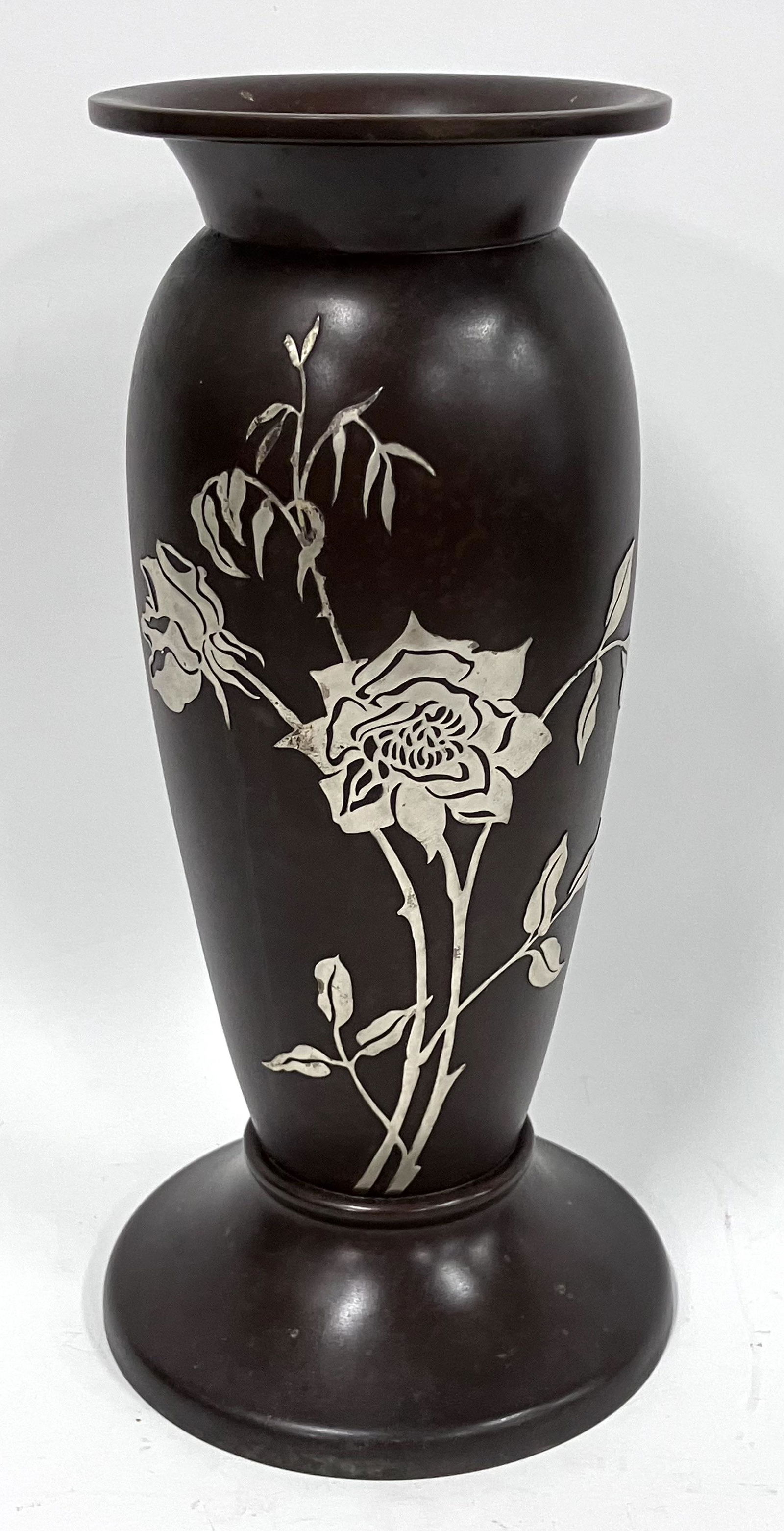 Heintz Sterling on Bronze Large Vase (1 of 4)