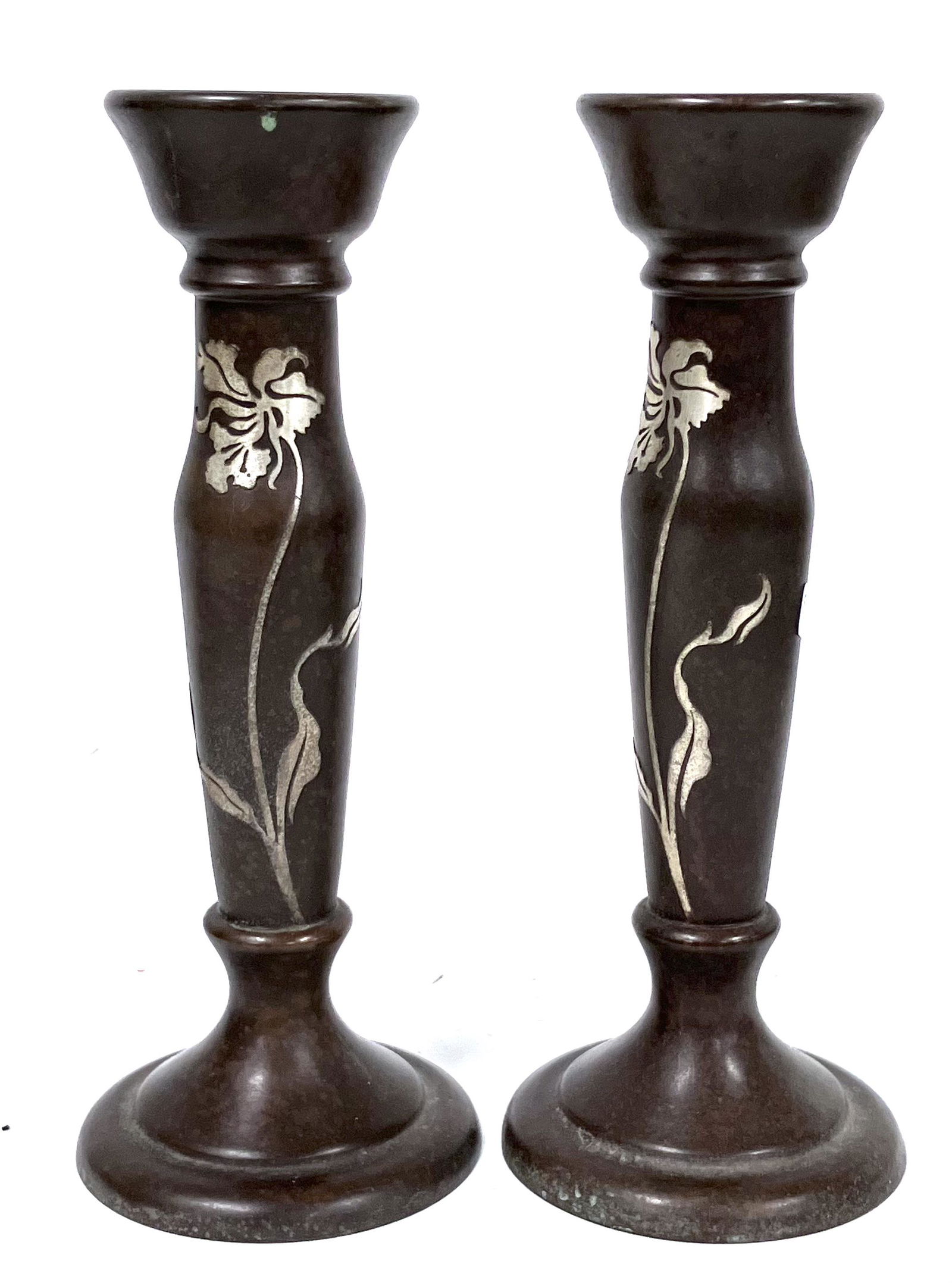 Pr. Heintz Candlesticks. Sterling on Bronze (1 of 5)