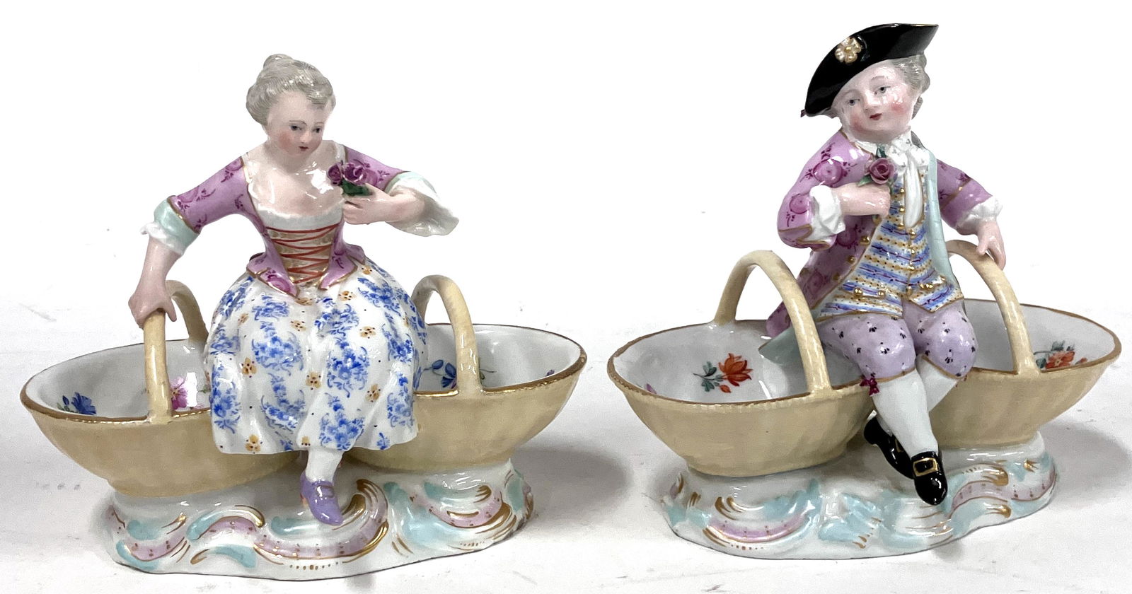 19th C. Meissen Figures. Boy & Girl (1 of 4)