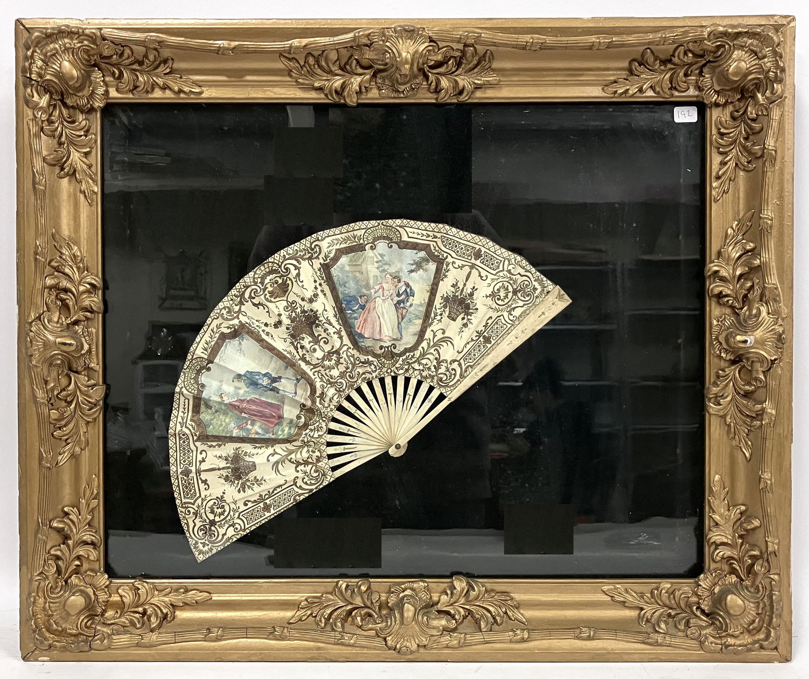 Hand Painted Silk Fan In Frame (1 of 2)